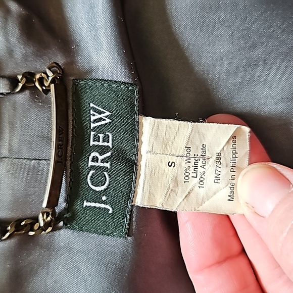 STUNNING J CREW BLACK WOOL DOUBLE BREASTED PEA COAT - Picture 4 of 11